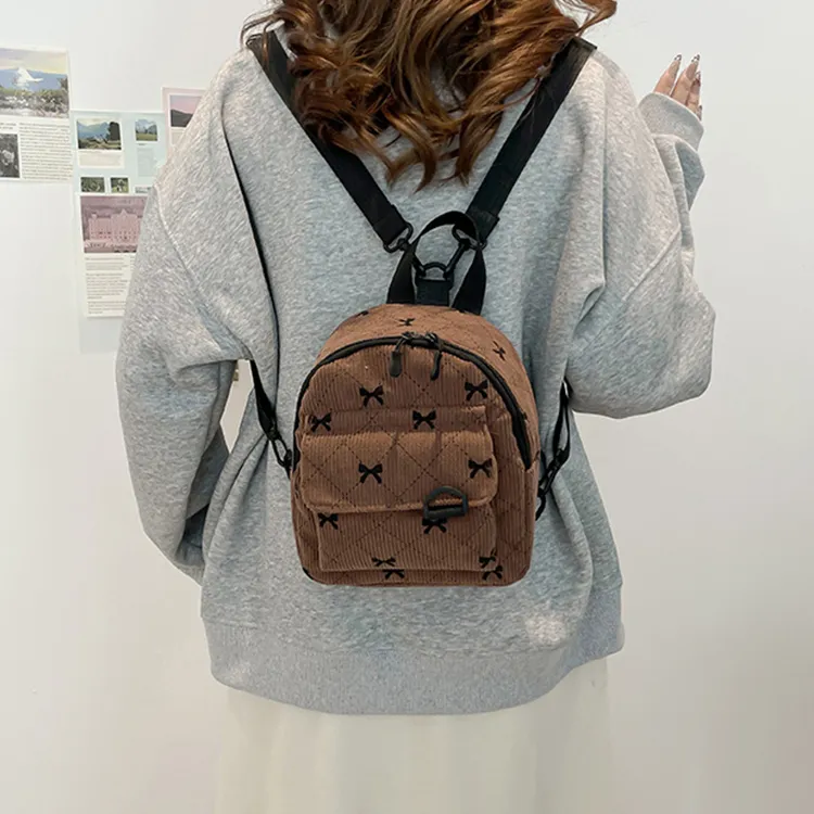 Yalu Nylon Backpack Regular Women's White/Pink/Brown/Gray/Blue-13