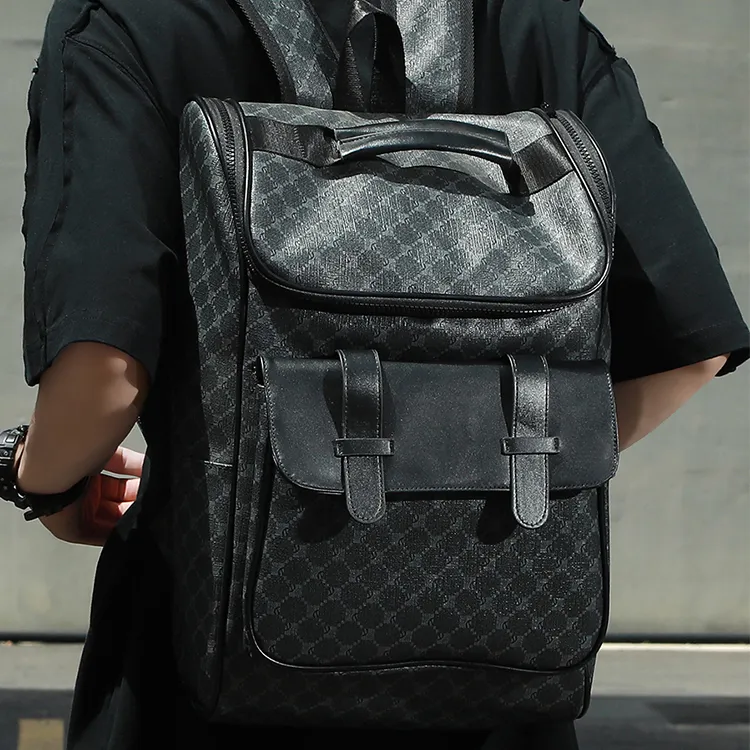 Yalu Polyester Backpack Men's Pattern Black-3