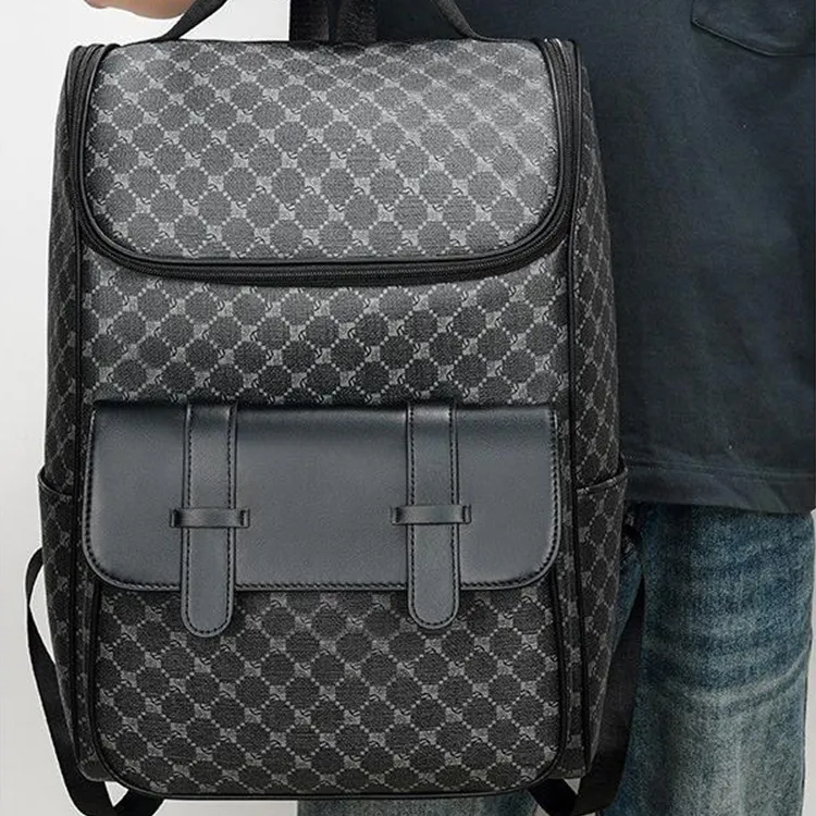 Yalu Polyester Backpack Men's Pattern Black-1