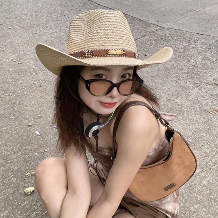 Yalu Straw Woven Bucket Hats Unisex-4