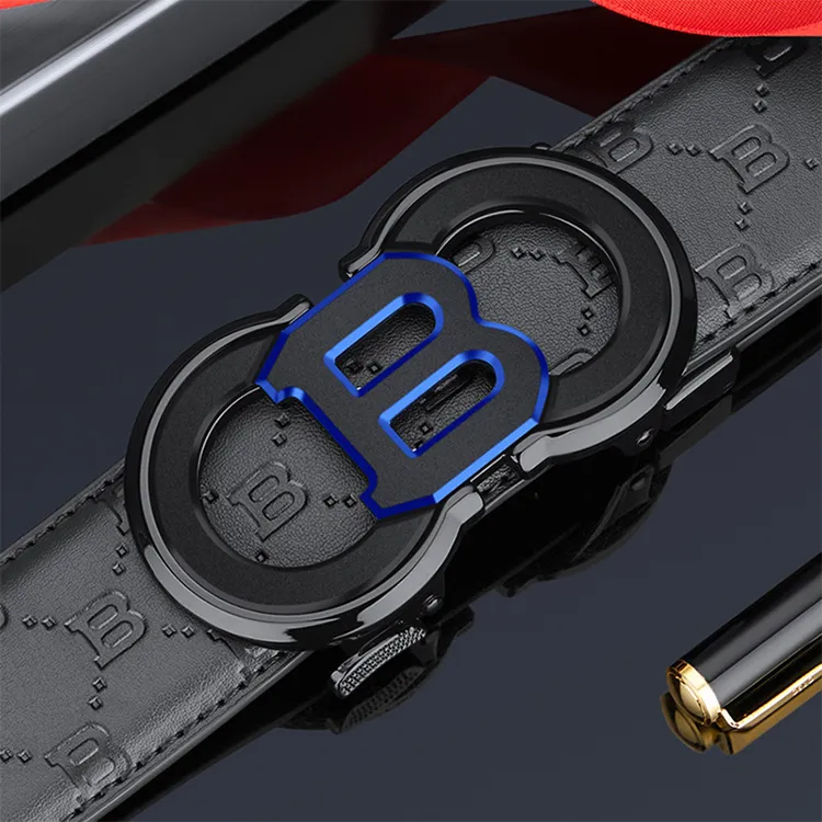 Yalu Cow Split Leather Belts Men's Width 3.5CM-2