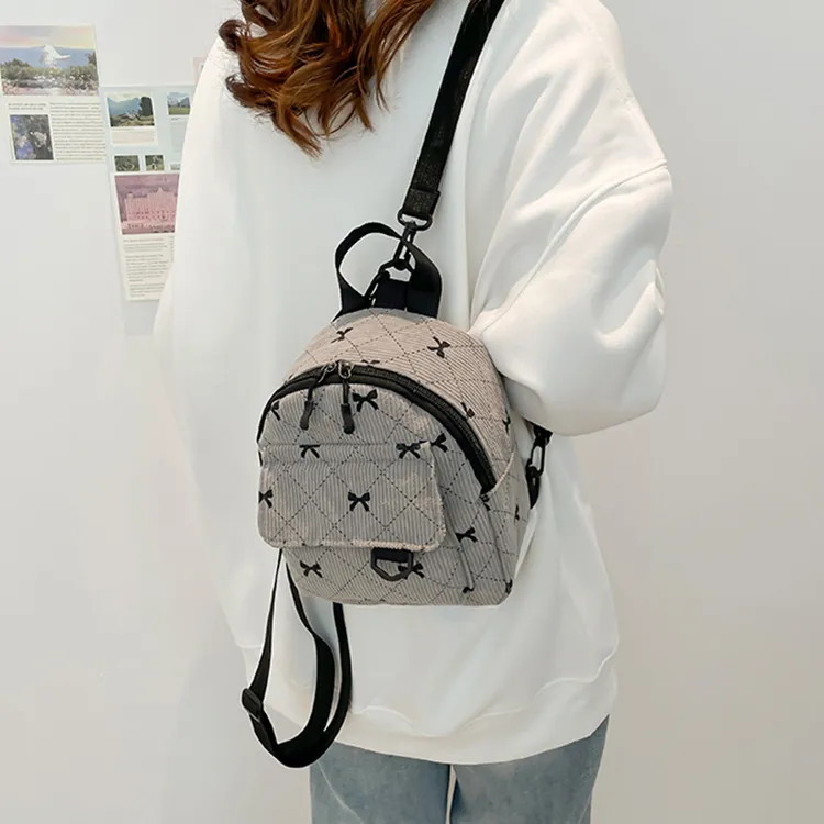 Yalu Nylon Backpack Regular Women's White/Pink/Brown/Gray/Blue-16