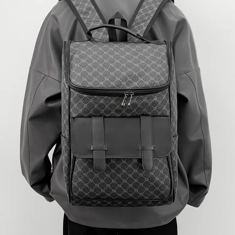 Yalu Polyester Backpack Men's Pattern Black-5