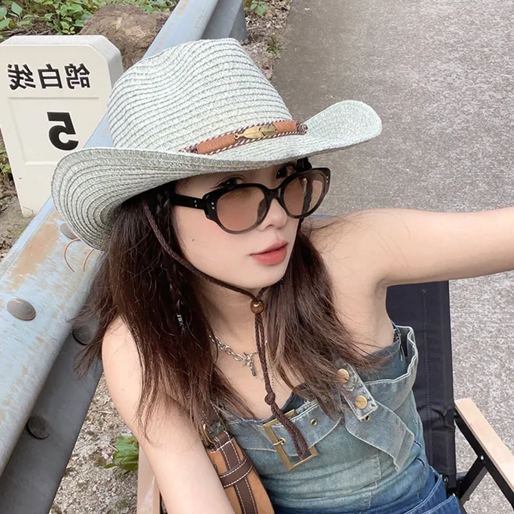 Yalu Straw Woven Bucket Hats Unisex-9