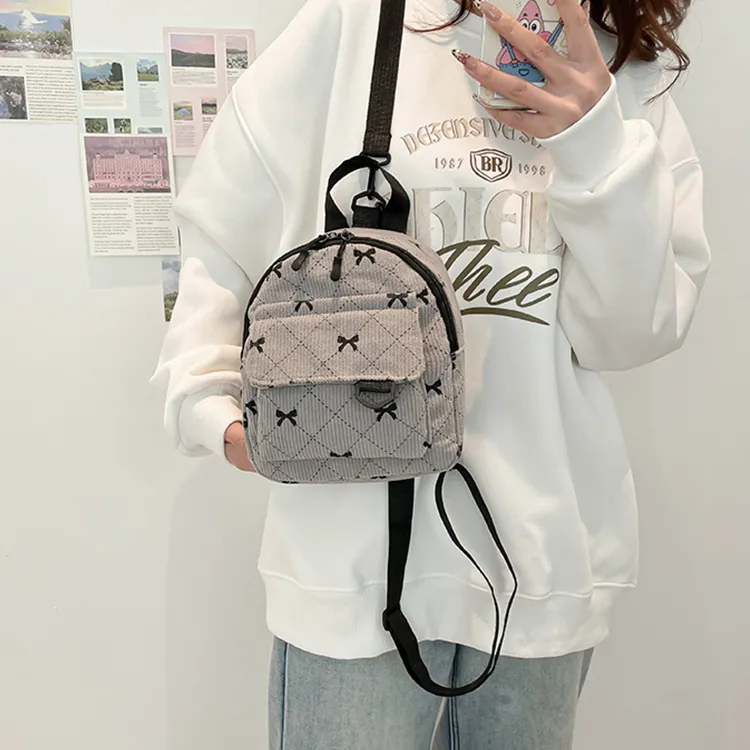 Yalu Nylon Backpack Regular Women's White/Pink/Brown/Gray/Blue-15