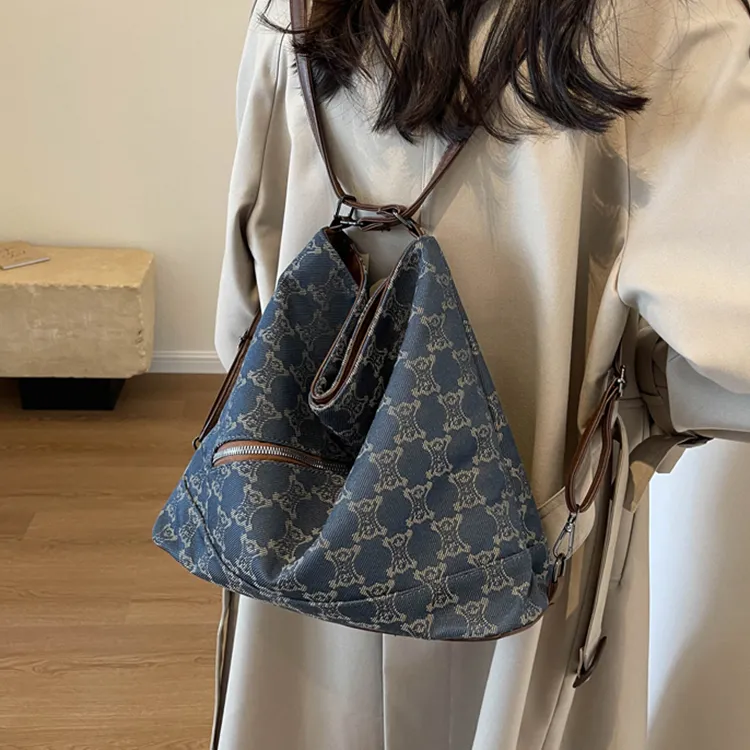 Yalu PU Shoulder Bag Women's Blue/Desert Brown/Jasper-3
