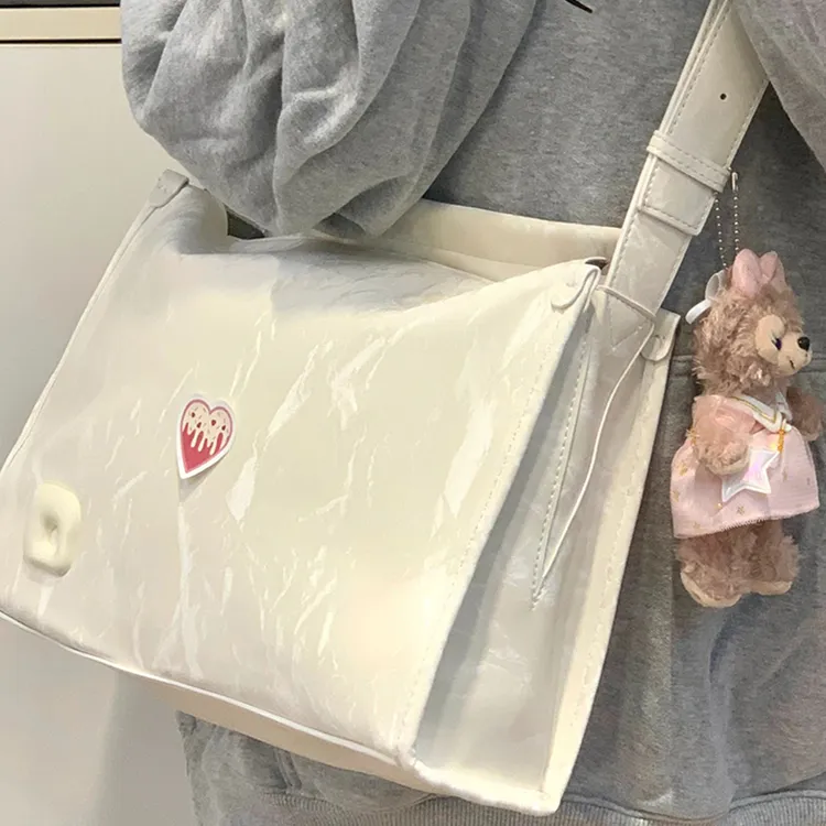 Yalu Polyester With PU Shoulder Bag Women's White/Pink/Milk Tea-4