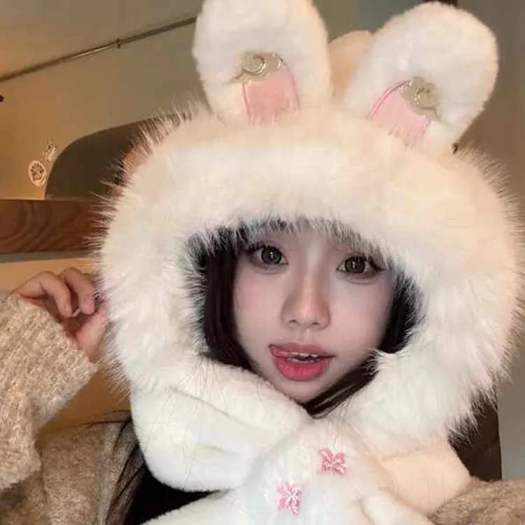Yalu Polyester Hoods & Plush Hats Women's Gift Box Set-9