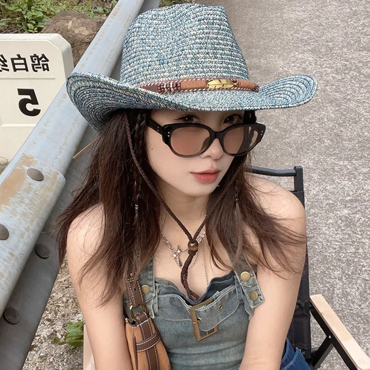 Yalu Straw Woven Bucket Hats Unisex-11