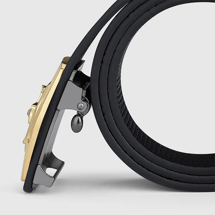 Yalu Cow Split Leather Belts Men's Width 3.5CM-8