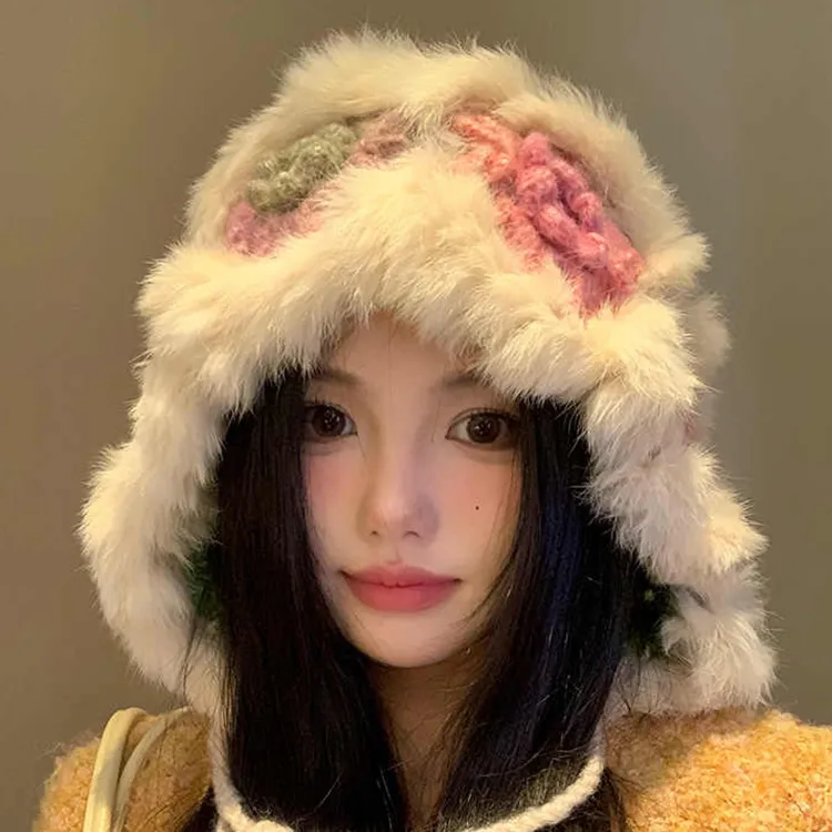 Yalu Rabbit Fur Beanies Unisex Gift Box Set-2