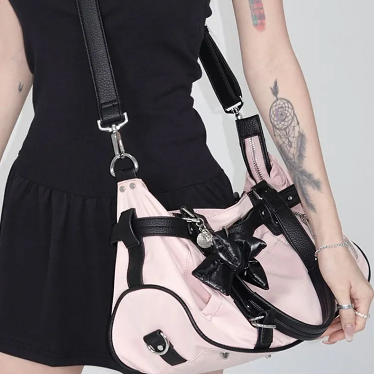 Yalu Polyester With PU Shoulder Bag, Crossbody Bag, Handbag Regular Women's Black/Pink/Leopard Print-9