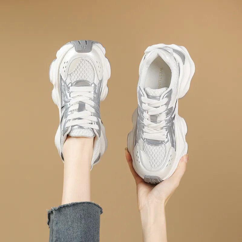 WESTLINK Breathable Lightweight Height Increasing Low Top Chunky Sneakers Women's-10