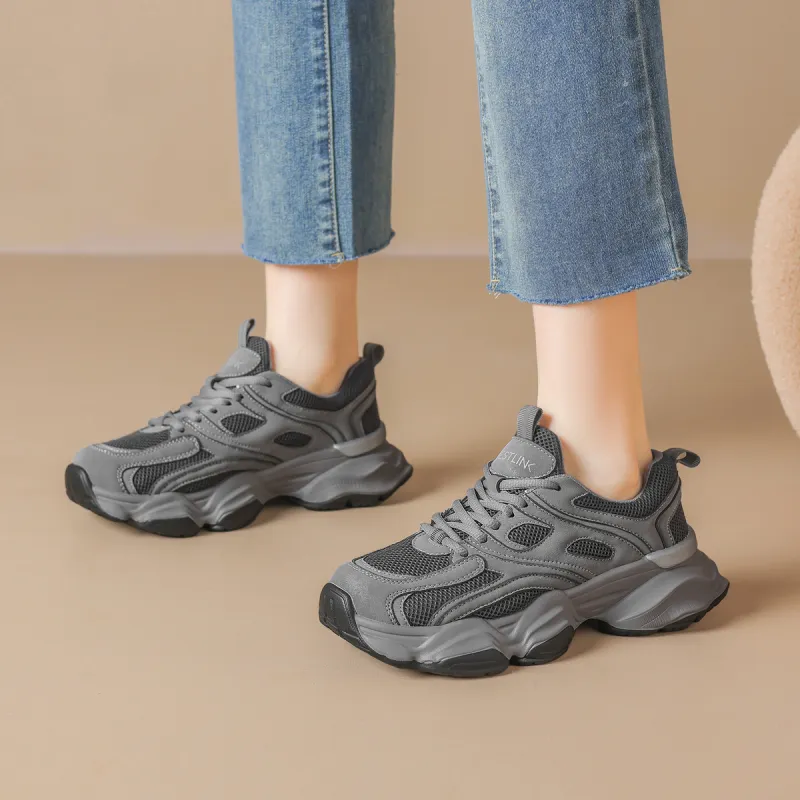 WESTLINK Breathable Height Increasing Low-Top Chunky Sneakers Women's-1