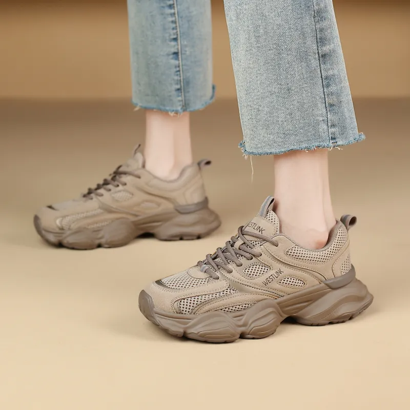 WESTLINK Breathable Height Increasing Low-Top Chunky Sneakers Women's-8