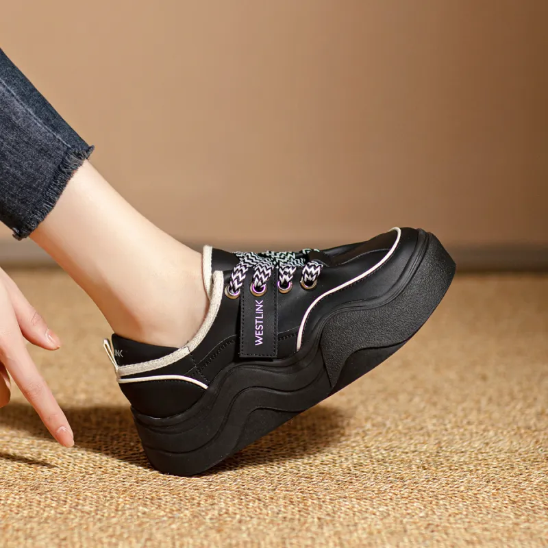 WESTLINK Height Increasing Slip Resistant Low Top Skateboard Shoes Women's-2