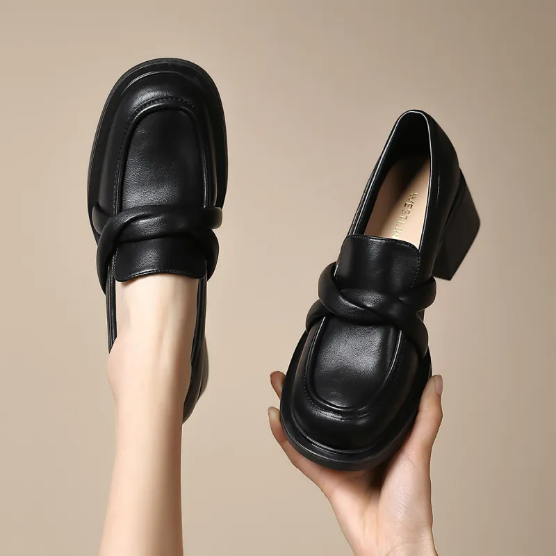 WESTLINK Loafers 6.0CM Women's Black-3