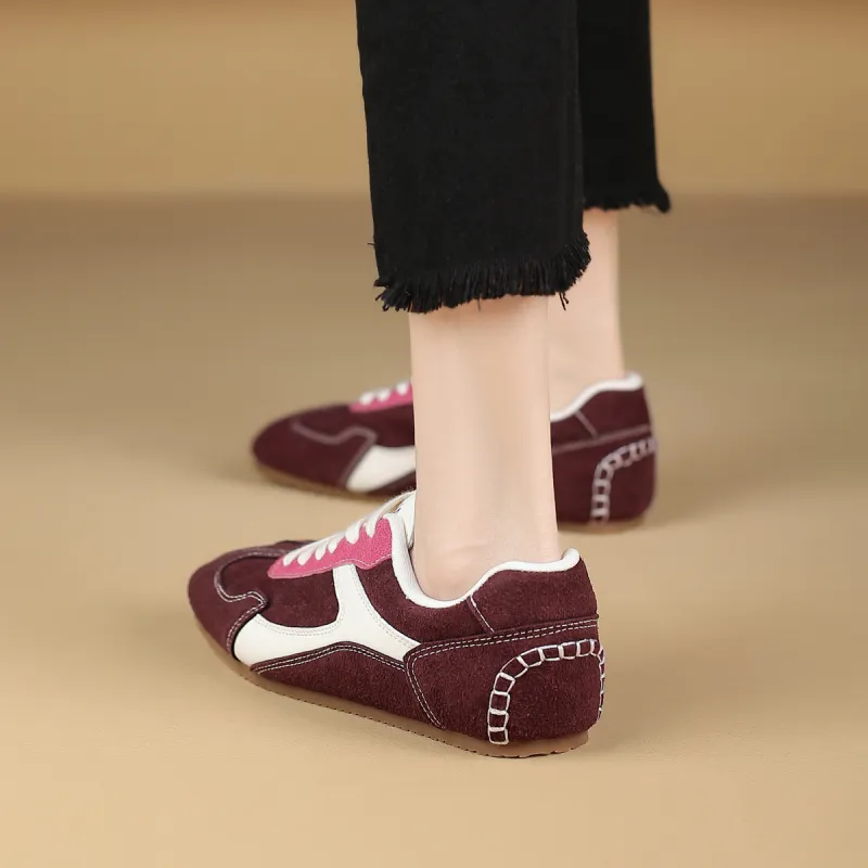 WESTLINK Breathable Lightweight Height Increasing Low Top Casual Shoes Women's Burgundy-3