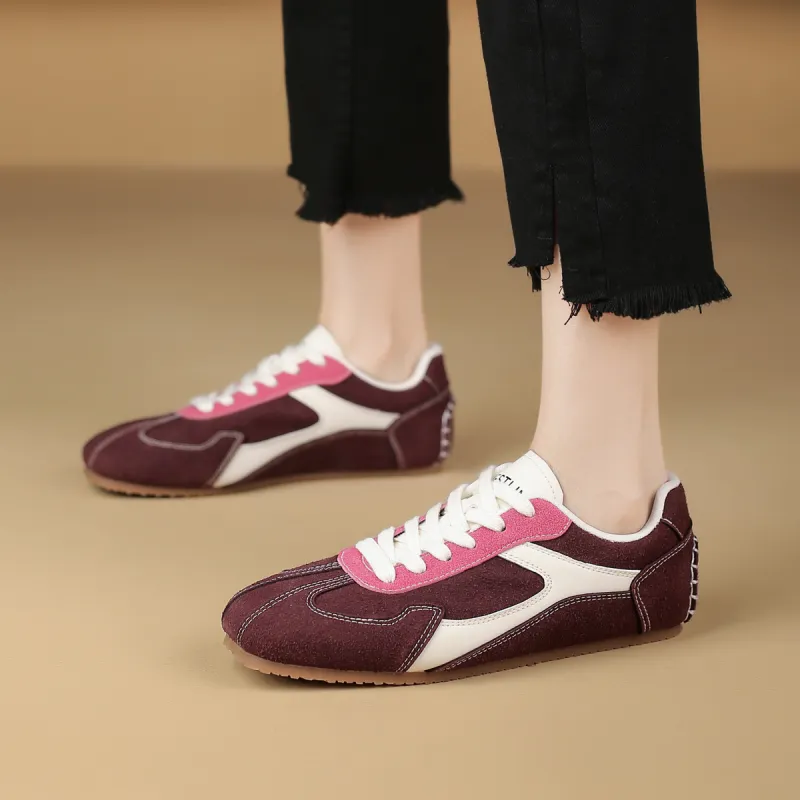 WESTLINK Breathable Lightweight Height Increasing Low Top Casual Shoes Women's Burgundy-2