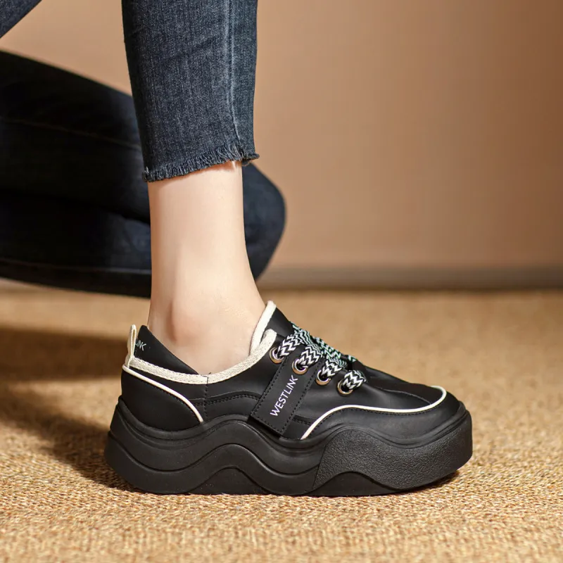 WESTLINK Height Increasing Slip Resistant Low Top Skateboard Shoes Women's-3