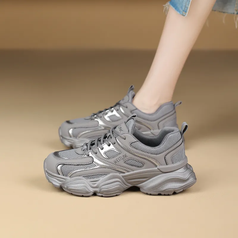 WESTLINK Breathable Height Increasing Low-Top Chunky Sneakers Women's-17