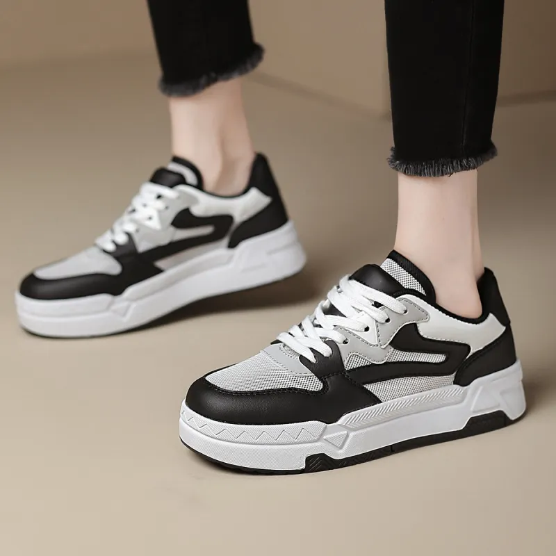 WESTLINK Lightweight And Breathable Low Top Skateboard Shoes Women's Black/White-3