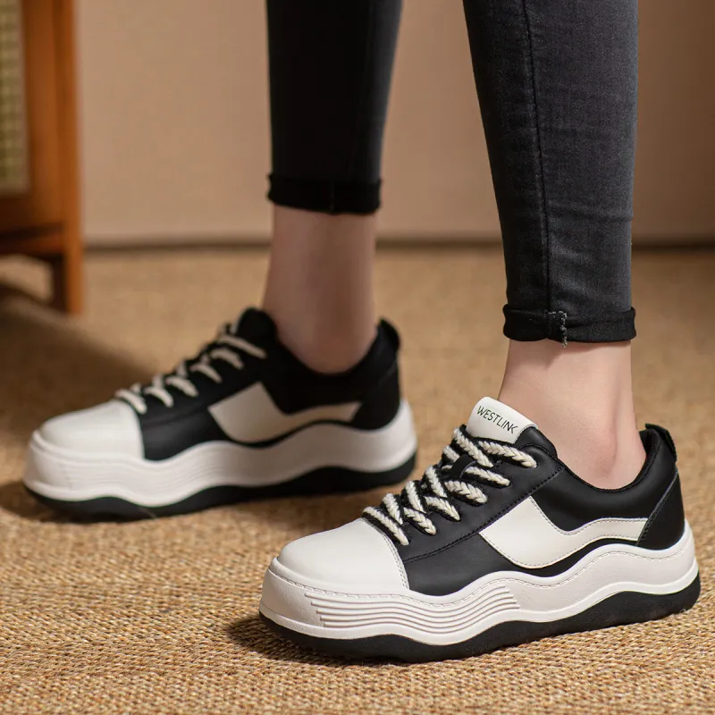 WESTLINK Breathable Height Increase Low Top Skateboard Shoes Women's-3
