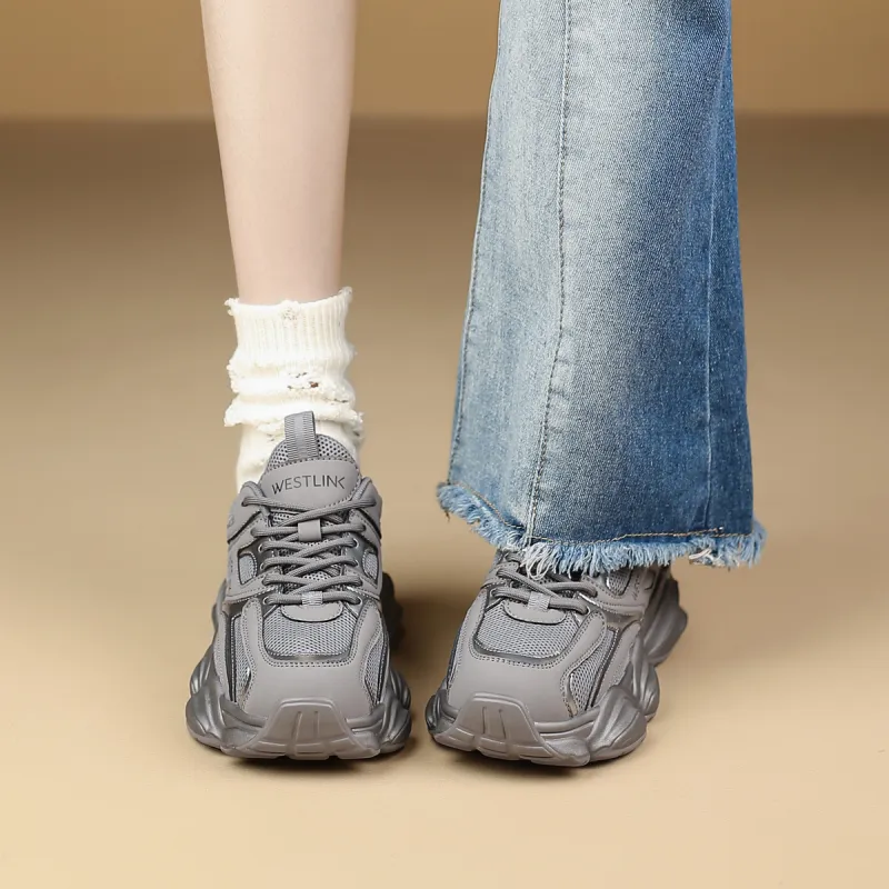 WESTLINK Breathable Height Increasing Low-Top Chunky Sneakers Women's-18