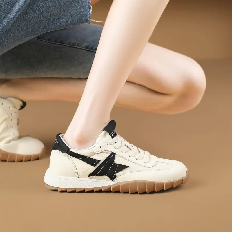 WESTLINK Breathable Lightweight Low-Top Casual Shoes Women's Beige/Black-3