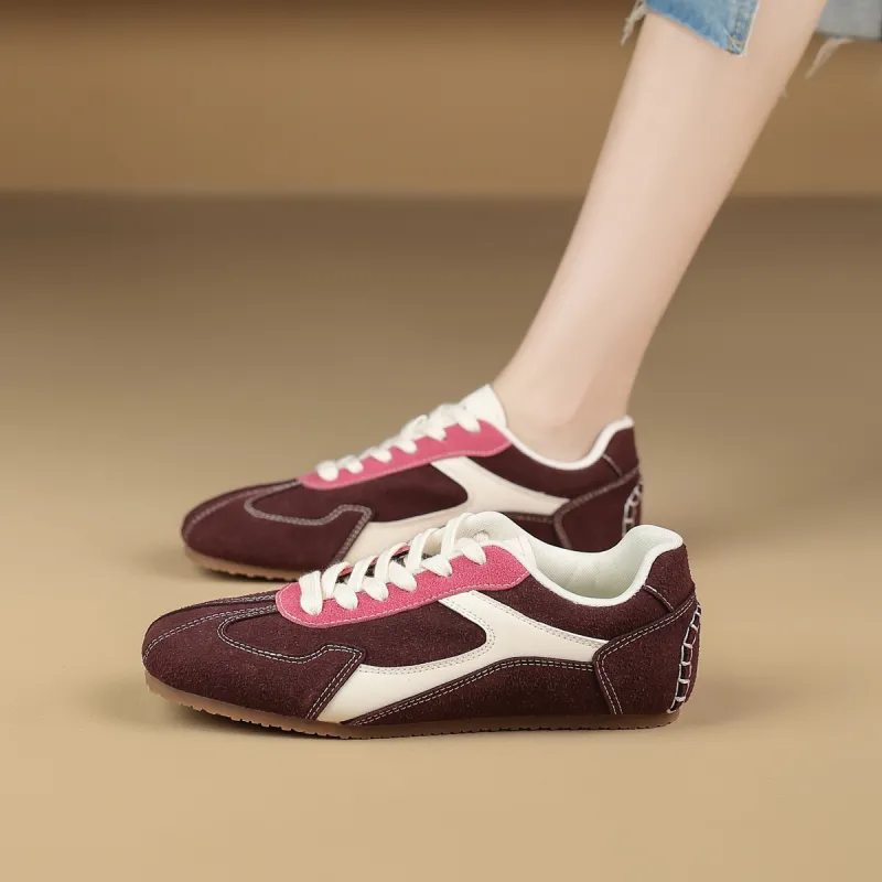 WESTLINK Breathable Lightweight Height Increasing Low Top Casual Shoes Women's Burgundy-1