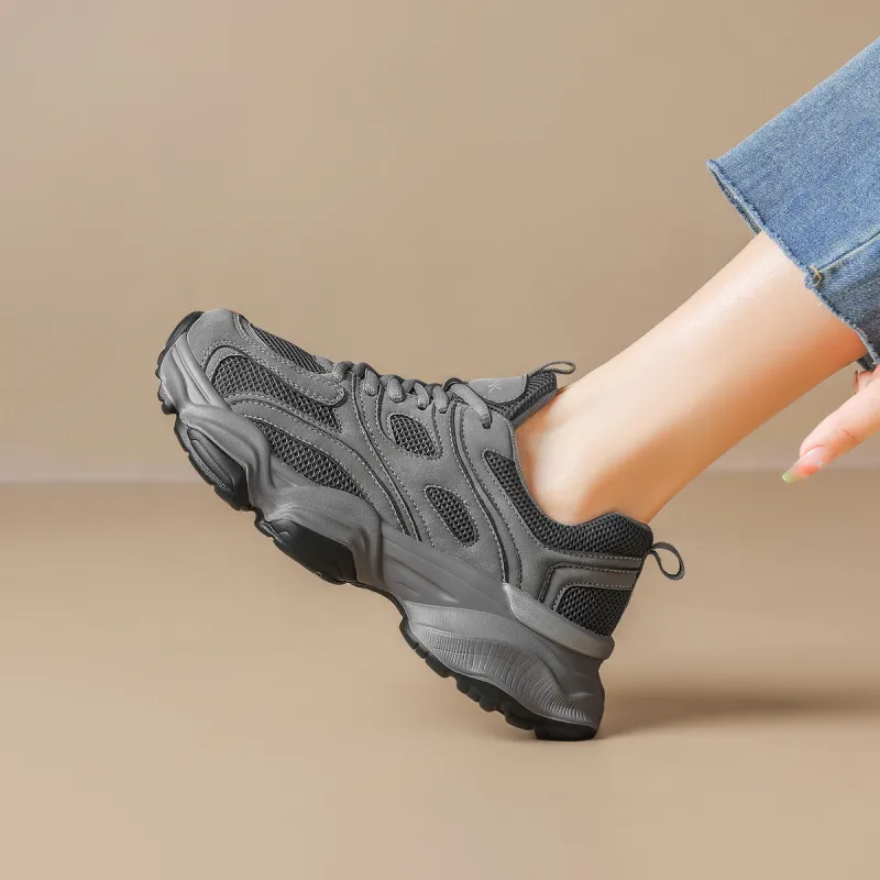 WESTLINK Breathable Height Increasing Low-Top Chunky Sneakers Women's-3