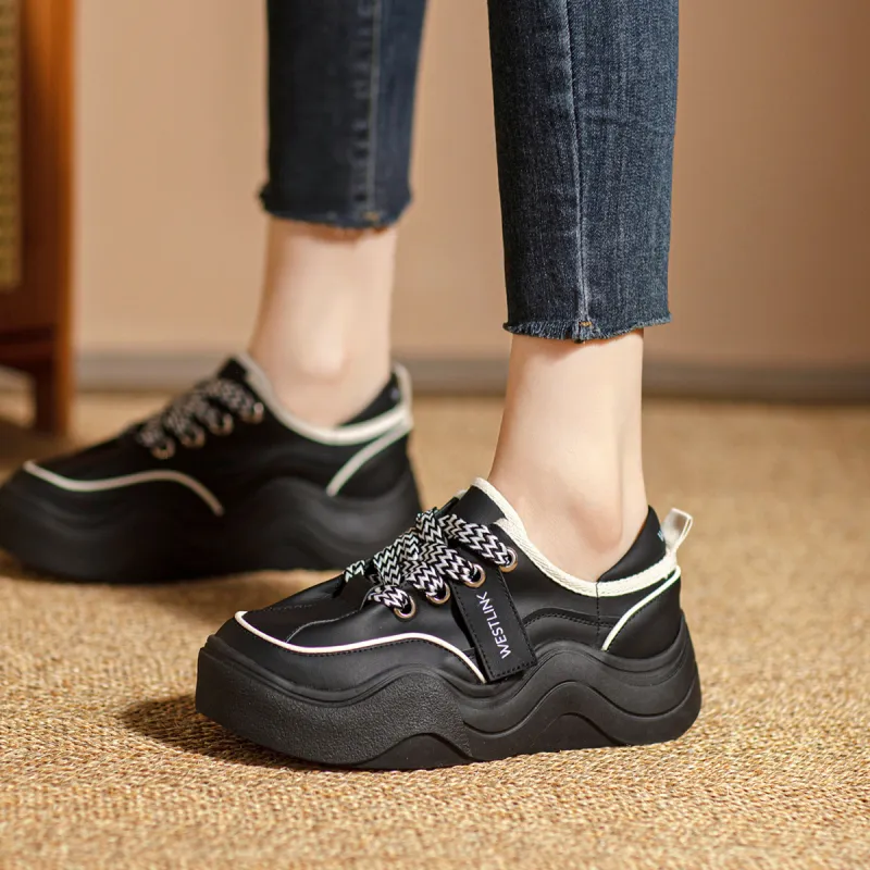 WESTLINK Height Increasing Slip Resistant Low Top Skateboard Shoes Women's-4