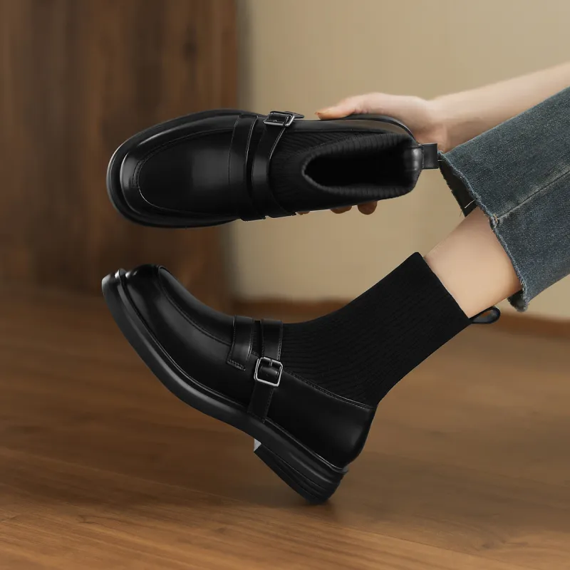 WESTLINK Ankle Boots 3.4cm Women's Black-4