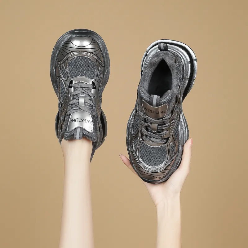 WESTLINK Breathable Lightweight Height Increasing Low-Top Chunky Sneakers Women's-5
