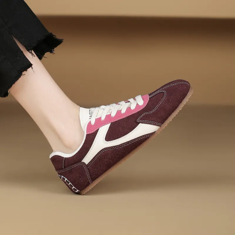 WESTLINK Breathable Lightweight Height Increasing Low Top Casual Shoes Women's Burgundy-5
