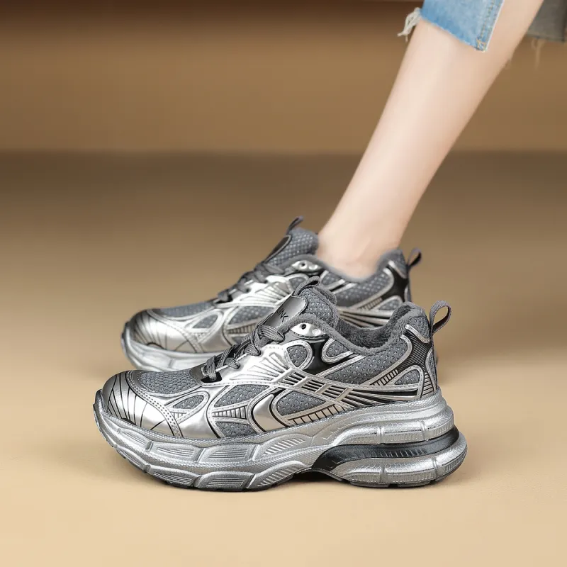 WESTLINK Breathable Lightweight Height Increasing Low-Top Chunky Sneakers Women's-4