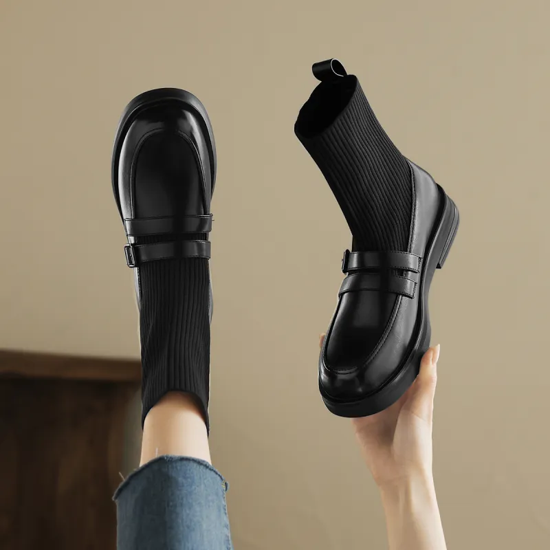 WESTLINK Ankle Boots 3.4cm Women's Black-6