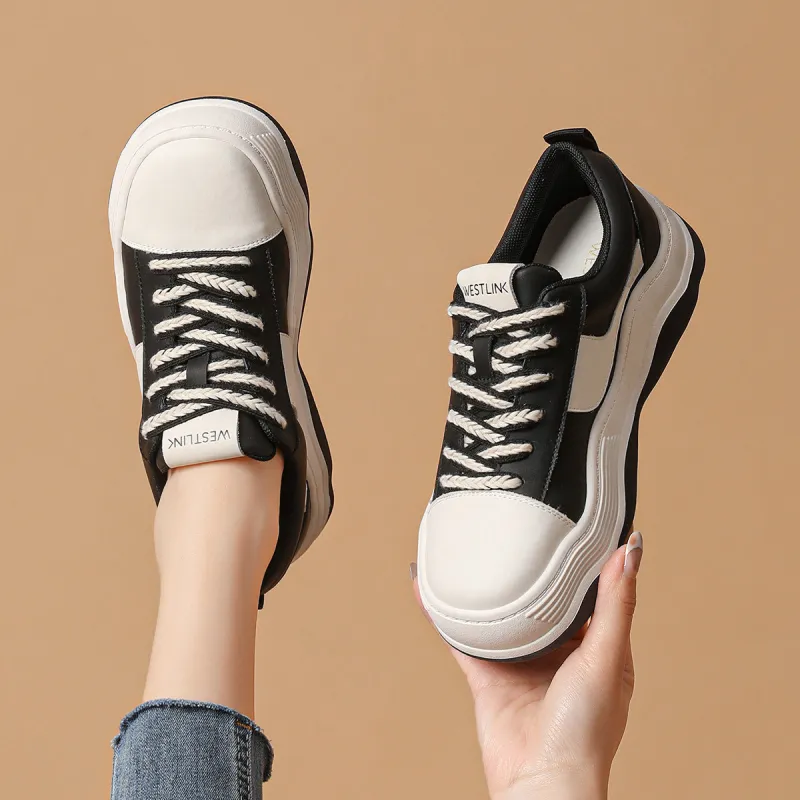 WESTLINK Breathable Height Increase Low Top Skateboard Shoes Women's-1