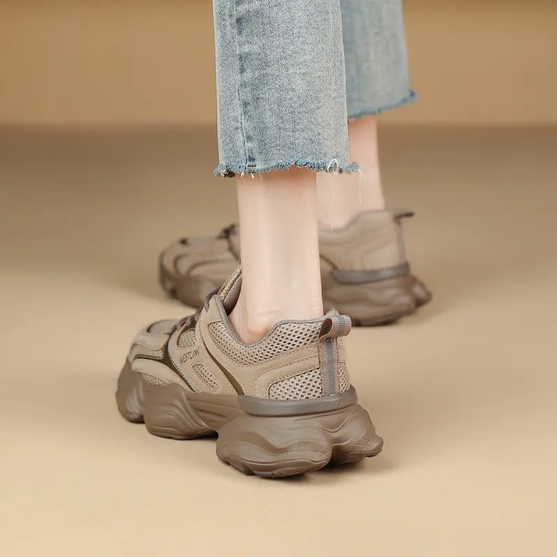 WESTLINK Breathable Height Increasing Low-Top Chunky Sneakers Women's-12