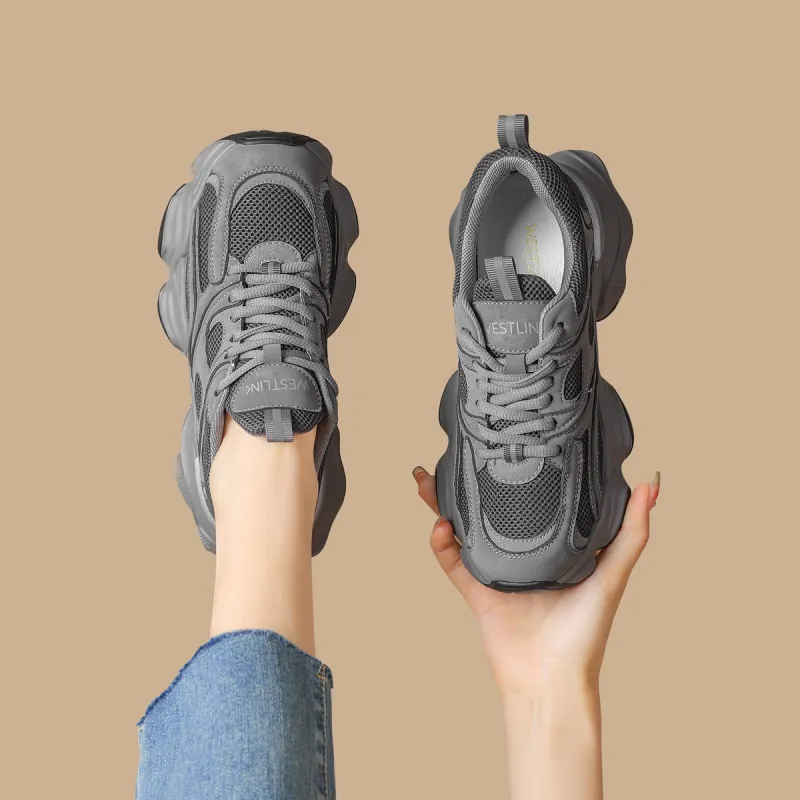 WESTLINK Breathable Height Increasing Low-Top Chunky Sneakers Women's-5