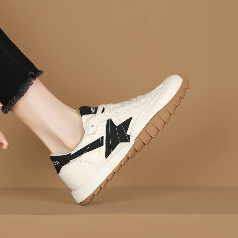 WESTLINK Breathable Lightweight Low-Top Casual Shoes Women's Beige/Black-7