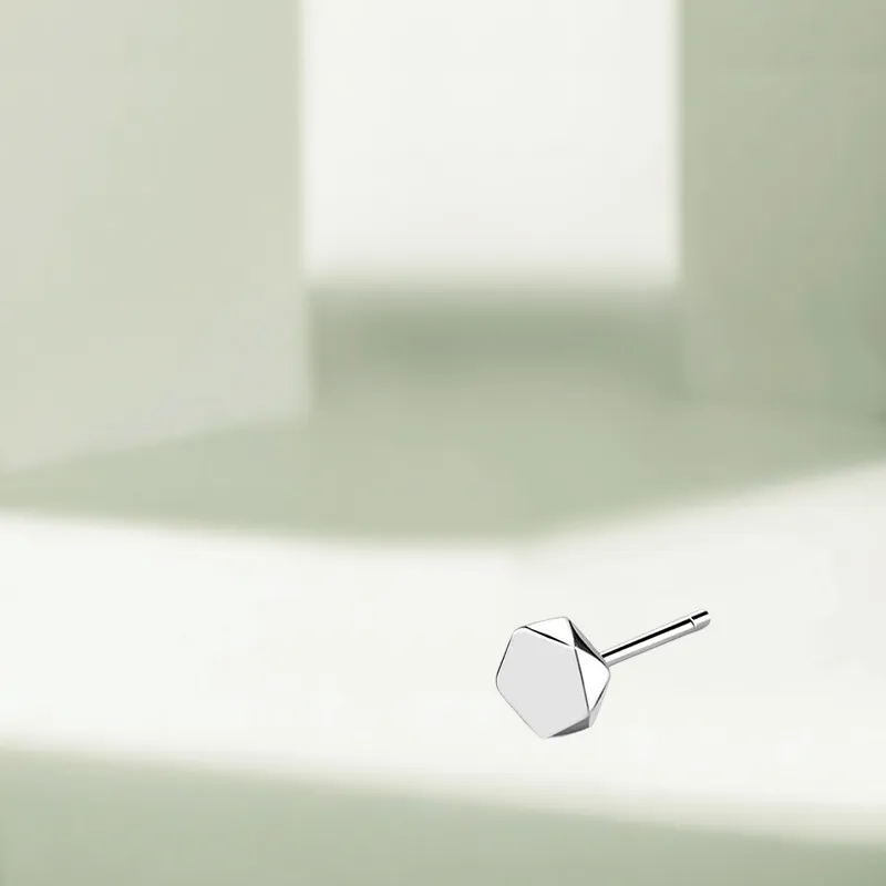 KIVA Sterling Silver Stud Earrings Unisex-4