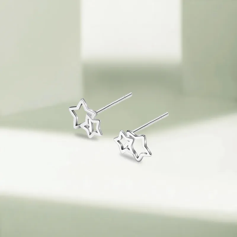 KIVA 999 Fine Silver Stud Earrings Unisex-5