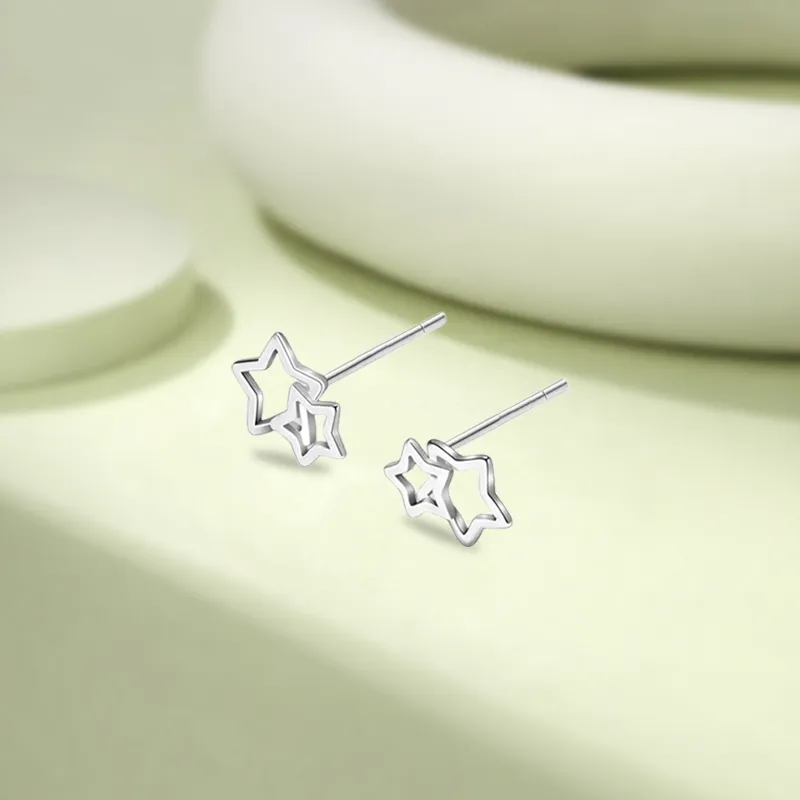 KIVA 999 Fine Silver Stud Earrings Unisex-6