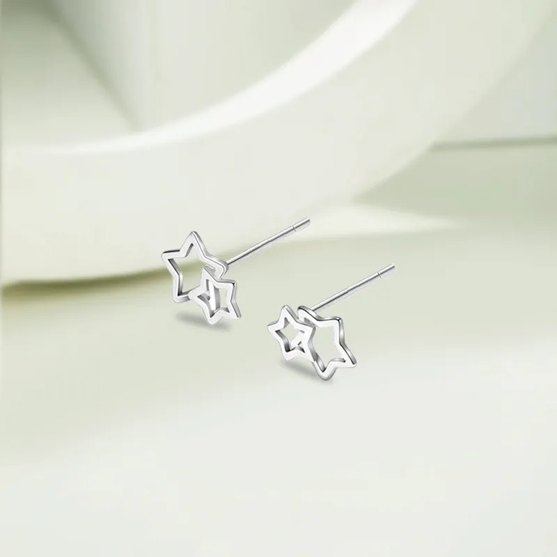 KIVA 999 Fine Silver Stud Earrings Unisex-3