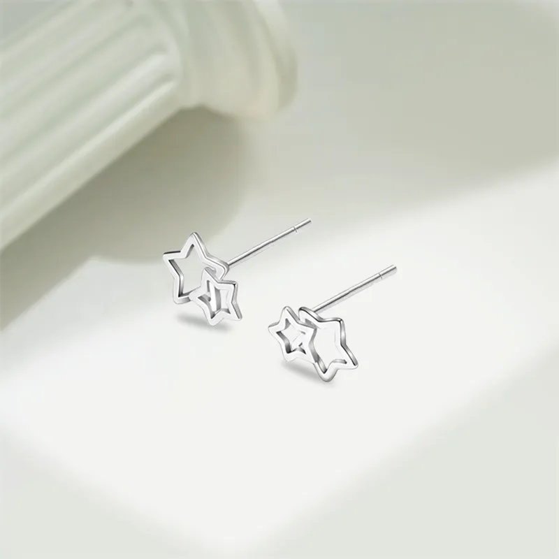 KIVA 999 Fine Silver Stud Earrings Unisex-2