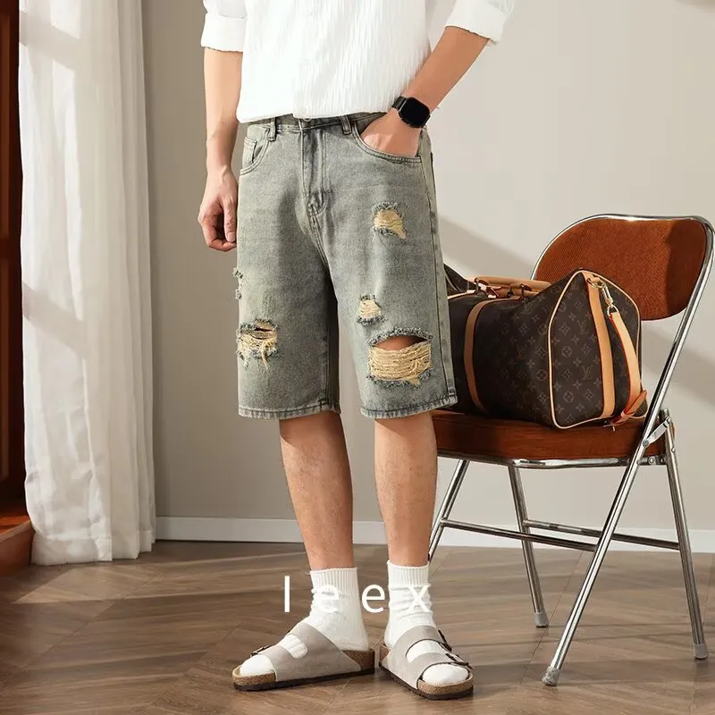 TONYBEAR Denim Shorts Men Blue-0