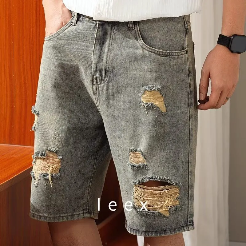 TONYBEAR Denim Shorts Men Blue-3