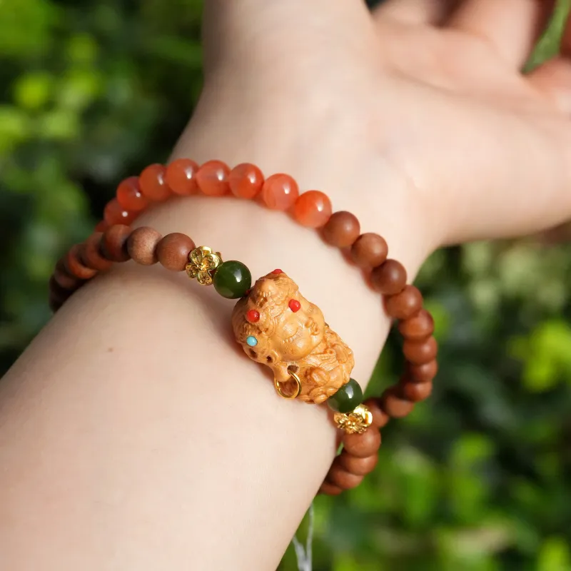MEIJIHAO South Red Agate Bracelets Unisex-3