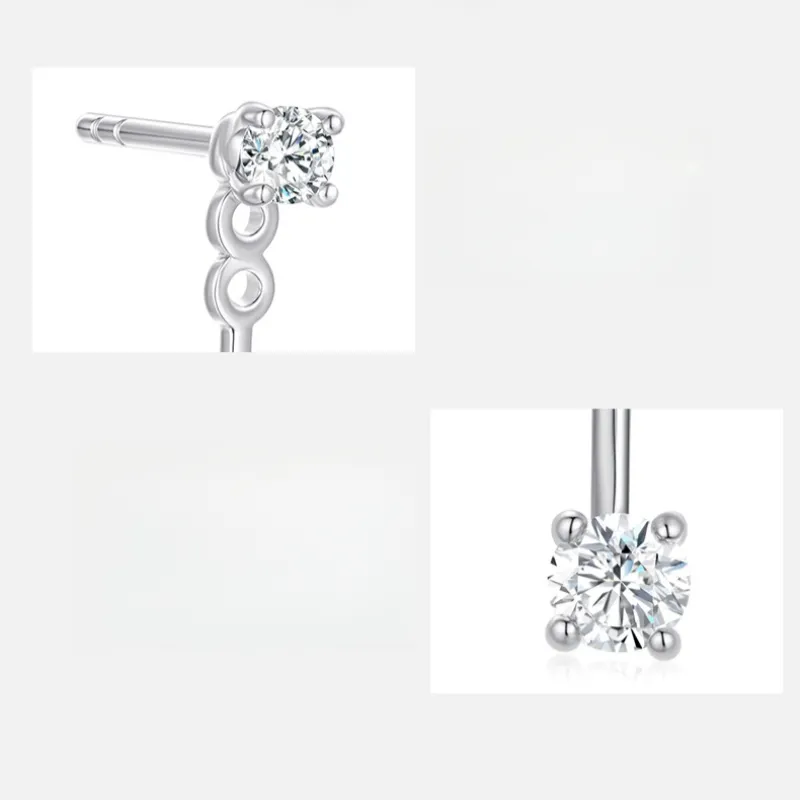 I Do S925 Silver Hoop Earrings Niche Design Luxury Women's-4